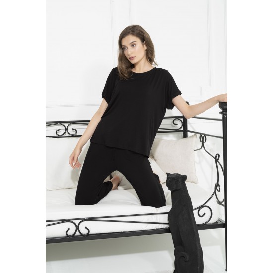 For You Loungewear Crew Neck Black Suit