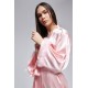 For You Fashion Women's Rose Gold Sleeve Feather Detailed Satin Nightgown