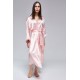 For You Fashion Women's Rose Gold Sleeve Feather Detailed Satin Nightgown