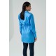 For You Woman Satin Jacquard Wadding Blue Shirt