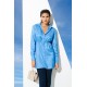 For You Woman Satin Jacquard Wadding Blue Shirt