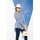 For You Woman Geometric Blue Pattern Viscose Shirt