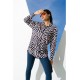 For You Woman Zebra Pattern Pink Long Woven Shirt