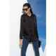 For You Woman Black Jacquard Polka Dot Satin Shirt