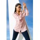 For You Woman Pink Jacquard Polka Dot Satin Shirt