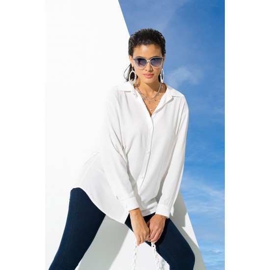 For You Woman White Viscose Shirt