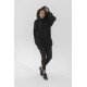 For You Moda Women's Waist Pleated Back Detailed Black Sweatshirt