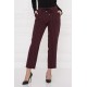 For You Moda Women's Pockets Side Zipper Claret Red Striped Trousers